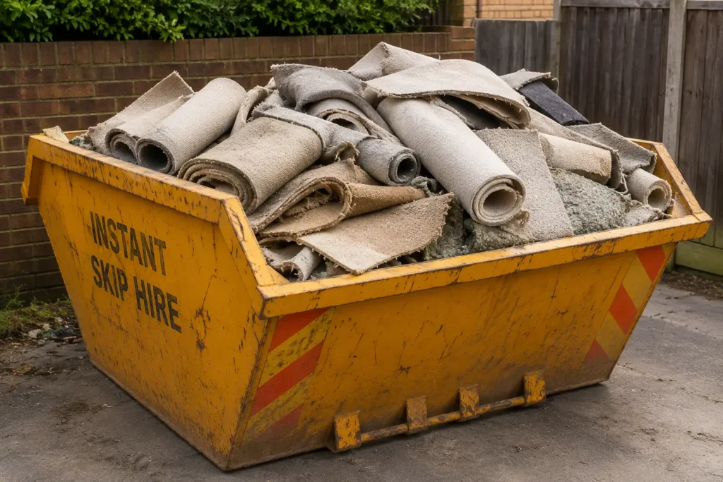 can i put carpet in a skip